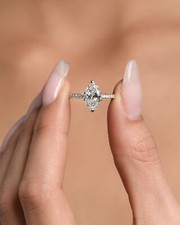 IGI Diamond Engagement Ring VVS2 E Marquise 2.25 Carat Lab Created Best Price