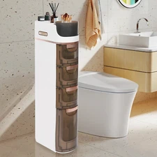 4 Drawer Narrow Slim Mobile Storage Organizer Rolling Shelf Storage Cart