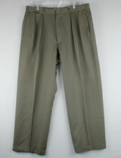 Polo by Ralph Lauren Vintage Pleated Front Wool Trousers 34 x 27 Brown