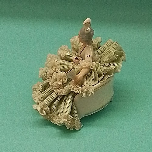 Porzellan figur Dame sitzend Wilhelm Rittirsch Spitze Lace - Bild 2 von 7