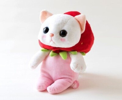 Choochoo Cat Plush Toy Doll M Size Red Strawberry Costume Naitou