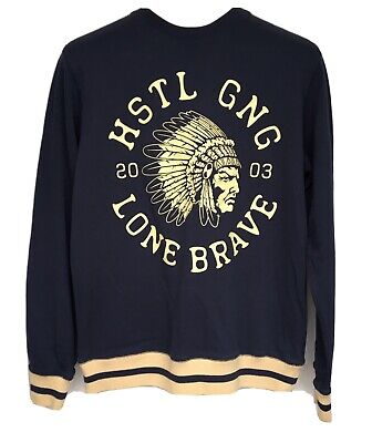 Hustle Gang Crewneck Pullover Sweatshirt Lone Brave Graphic Adult