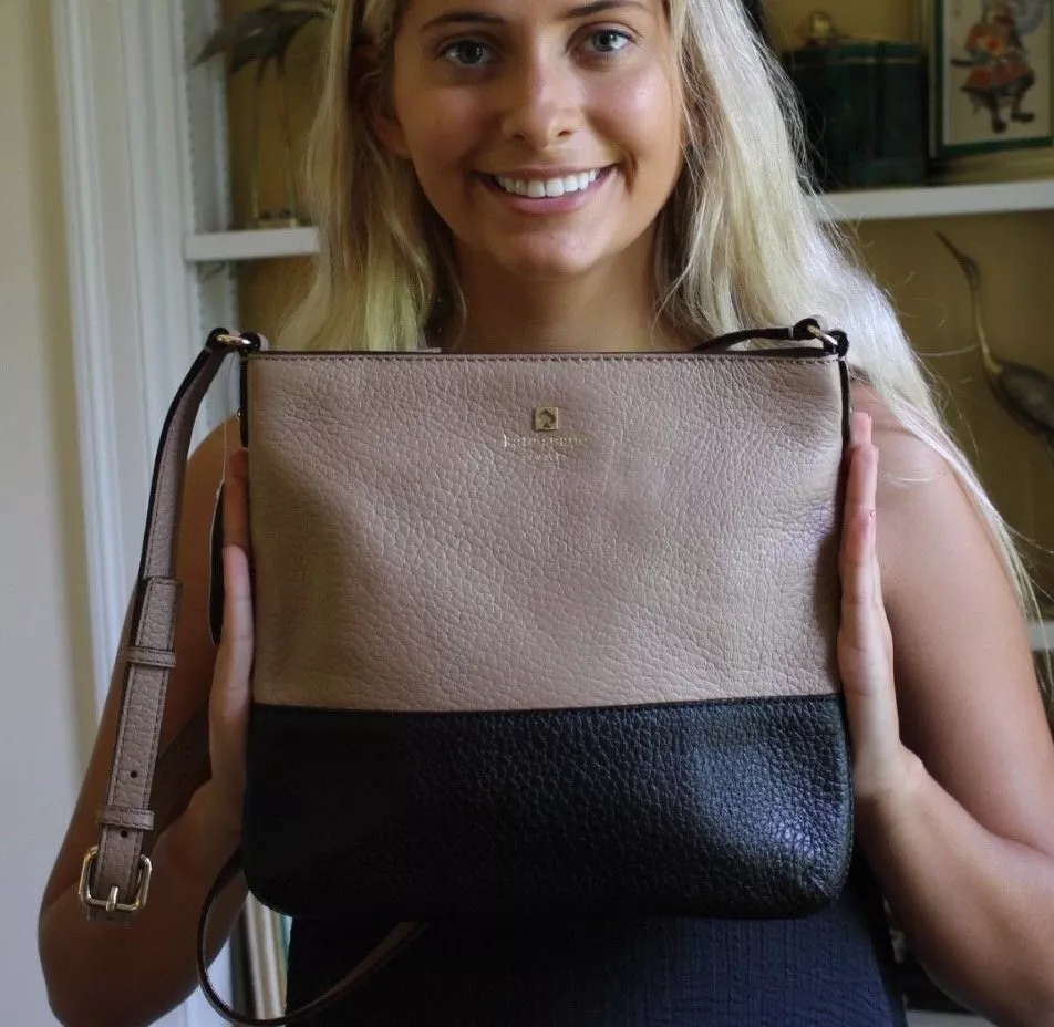 NWT KATE SPADE SOUTHPORT AVENUE CORA CROSSBODY SATCHEL BAG DUNE AND BLACK