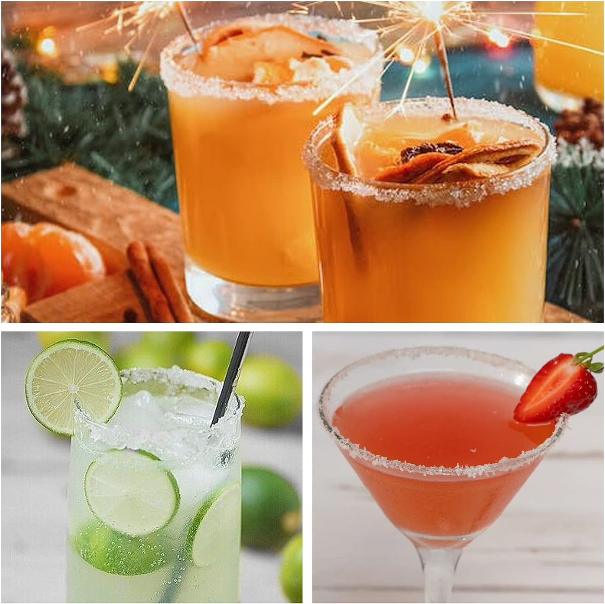 Set Sale Per Margarita - 3 Livelli, Contenitore Per Sale, Zucchero E Lime, Per Bar E Casa