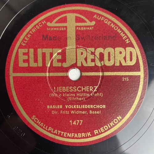 10" 78 RPM-Basler Volksliederchor-Liebesscherz/Treu Und Leid/Elite Record 1477 - Picture 3 of 4