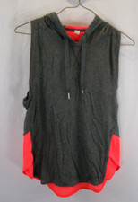 UNDER ARMOUR Loose Hooded Sleeveless Running Gym Top Women's Size S Gray Orange