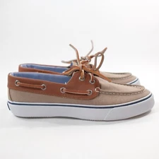 Sperry Top Sider Bahama Chambray Tan White STS10642 Boat Shoe Men's Sz 8.5 NEW!