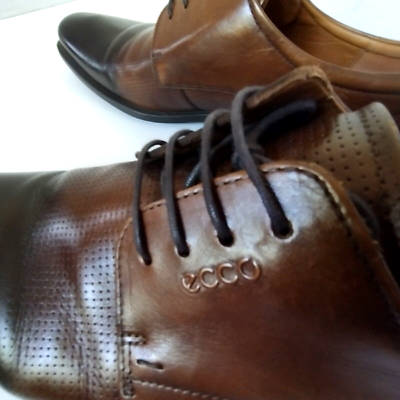 Ecco Derby Shoes Men EUR 47 US 13/13.5 EW Perforated Vamp 