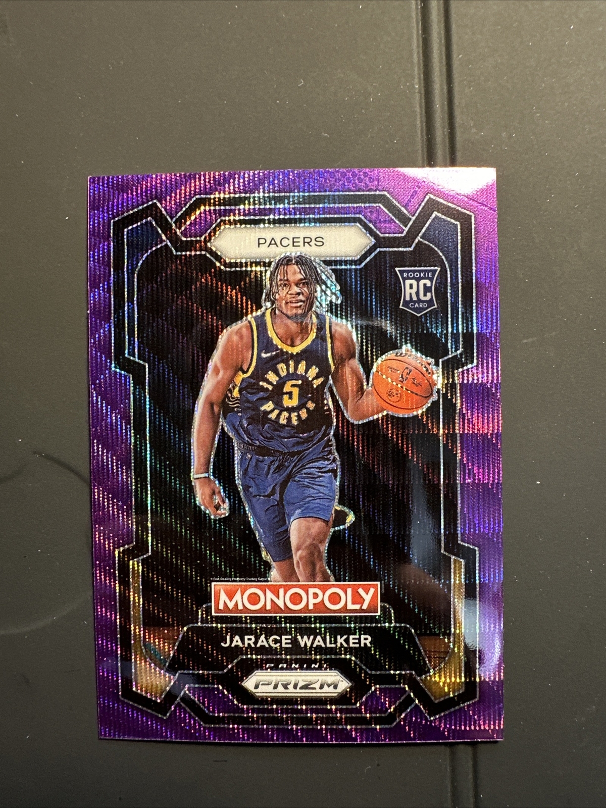 2023-24 Monopoly Prizm JARACE WALKER Purple Wave Rookie Card RC Pacers #36