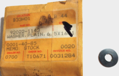 Kawasaki ZX-11, ZX-14, EN500 Plain Washer 6.5X16X1 NOS 92022-1143
