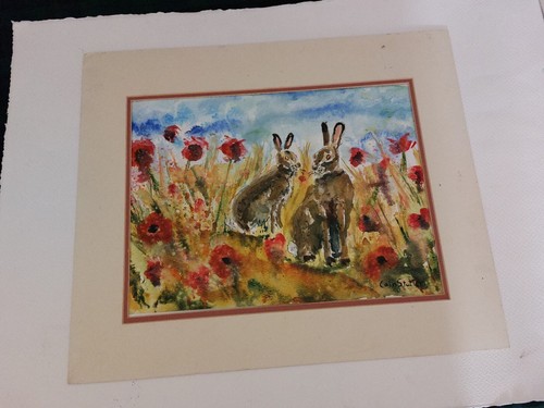 Original Wildtiergemälde ""Sommerhase,s"" signiert Colin Statter - Bild 3 von 9