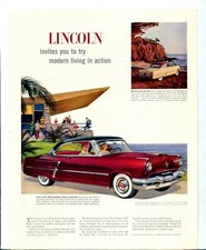 1952 LINCOLN Original Vintage Color Promo Ad