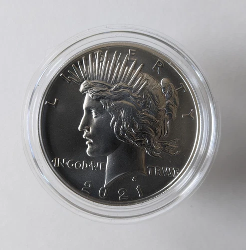 2021-P PEACE DOLLAR BU BOXED & COA COMPLETE 21XH .999 SILVER