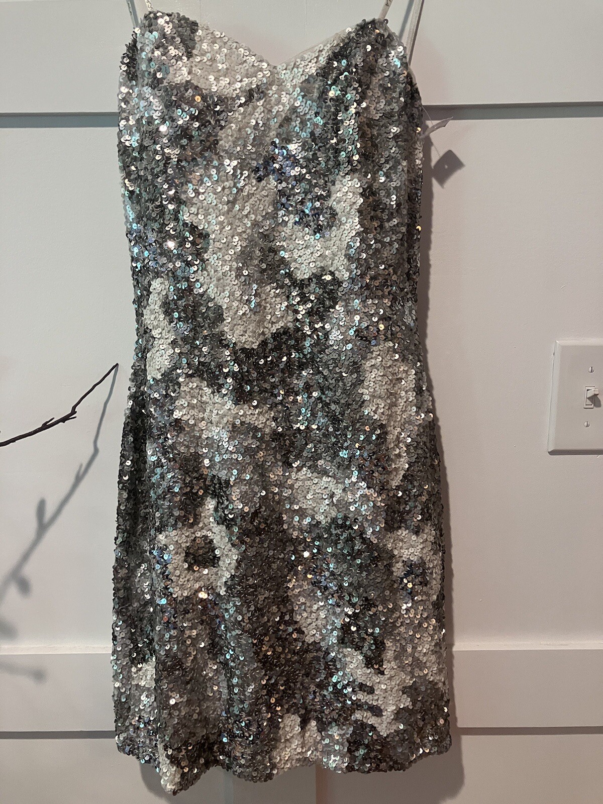 Scala Sequins & Silk Strapless Mini Cocktail Dres… - image 1