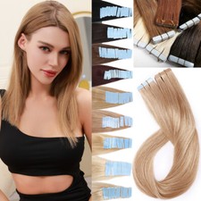 Skin Weft Super Glue On Tape In 100% Remy Human Hair Extentions Thick Invisible