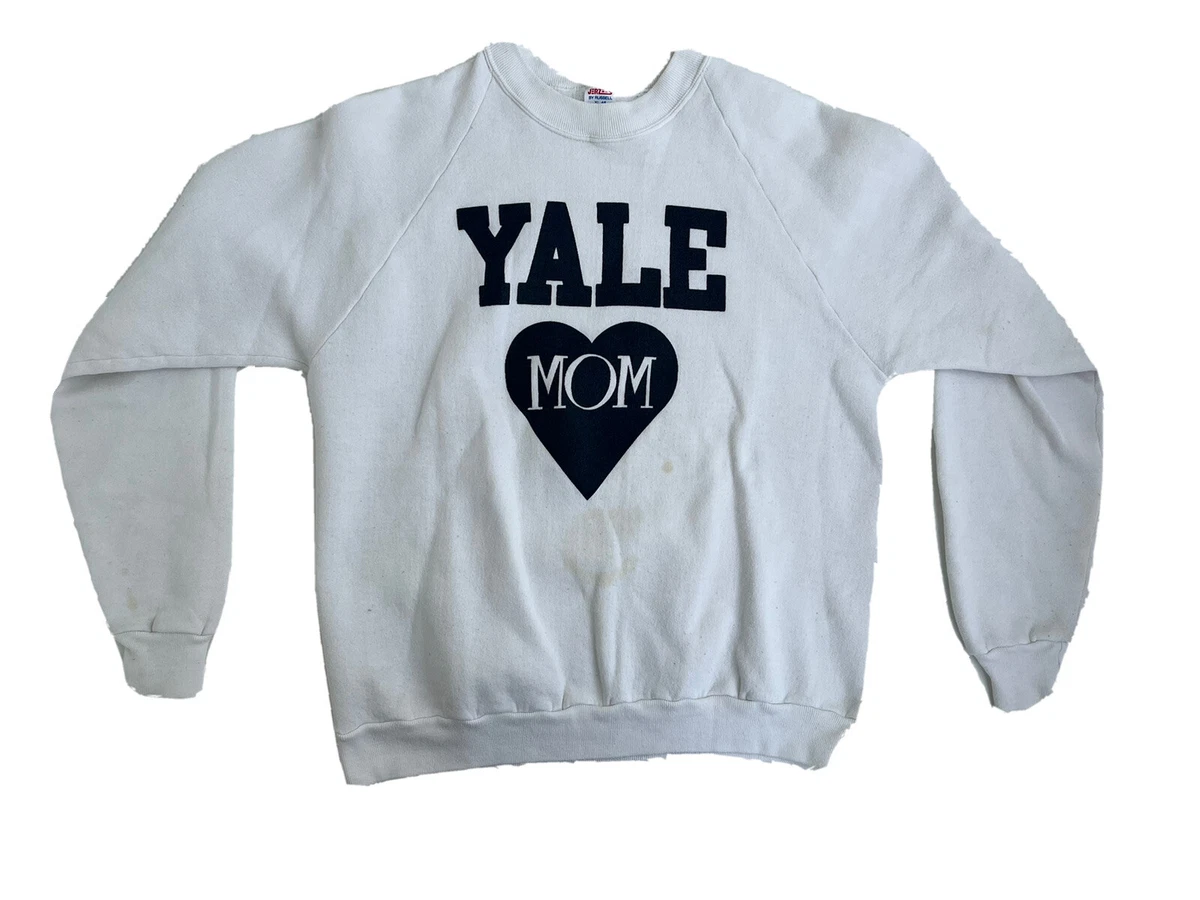 Vintage Jerzees Russell Yale Mom USA Pullover Crewneck Sweatshirt XL L White 80s