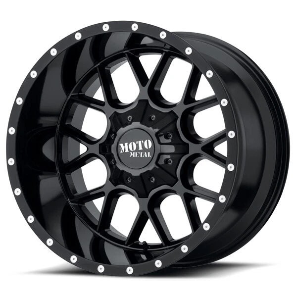 Llantas negras de 20 pulgadas Dodge RAM 1500 camioneta Moto metal MO986 Siege 20x12 4 Foto 3 de 4