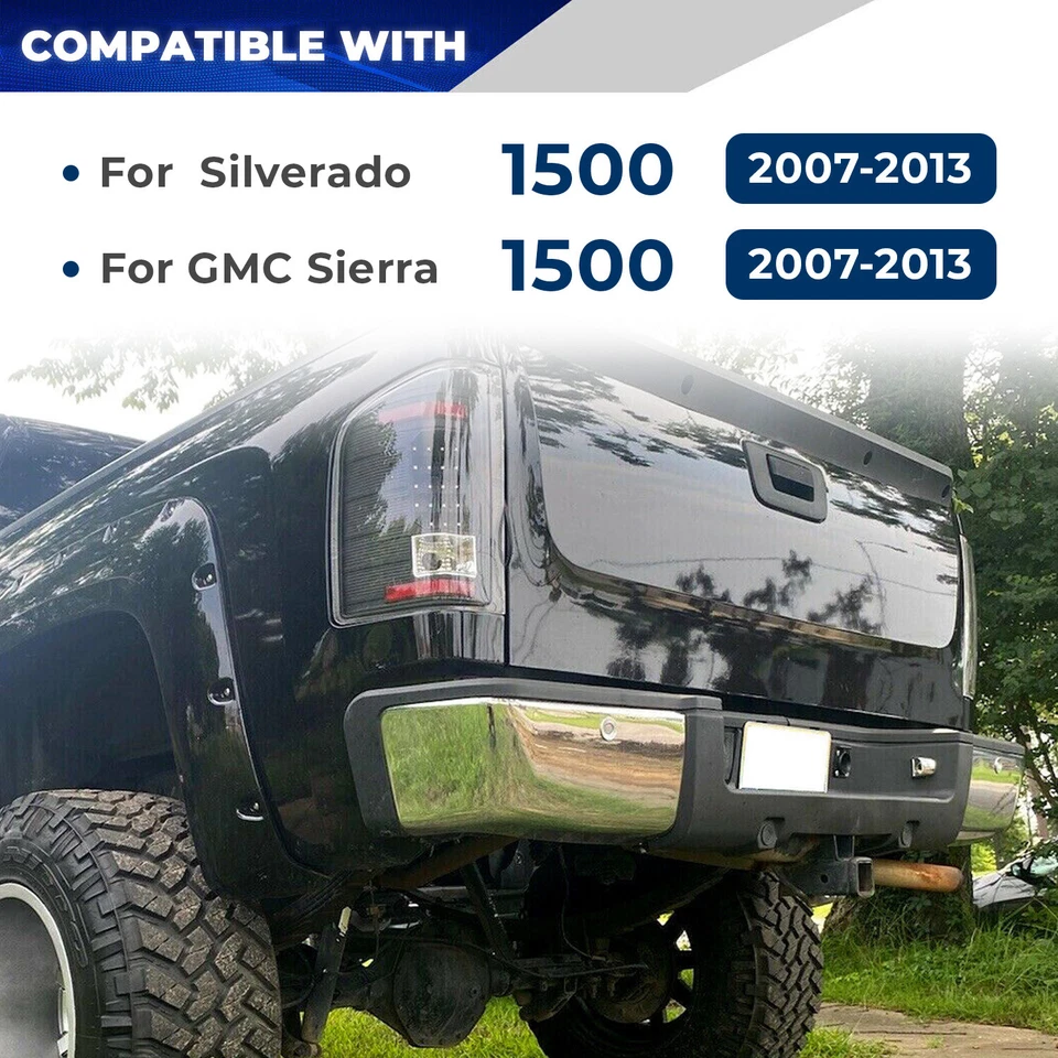 New Chrome Rear Bumper For 2007-2013 Chevy Silverado GMC Sierra 1500 Sensor Hole Foto 3 de 4