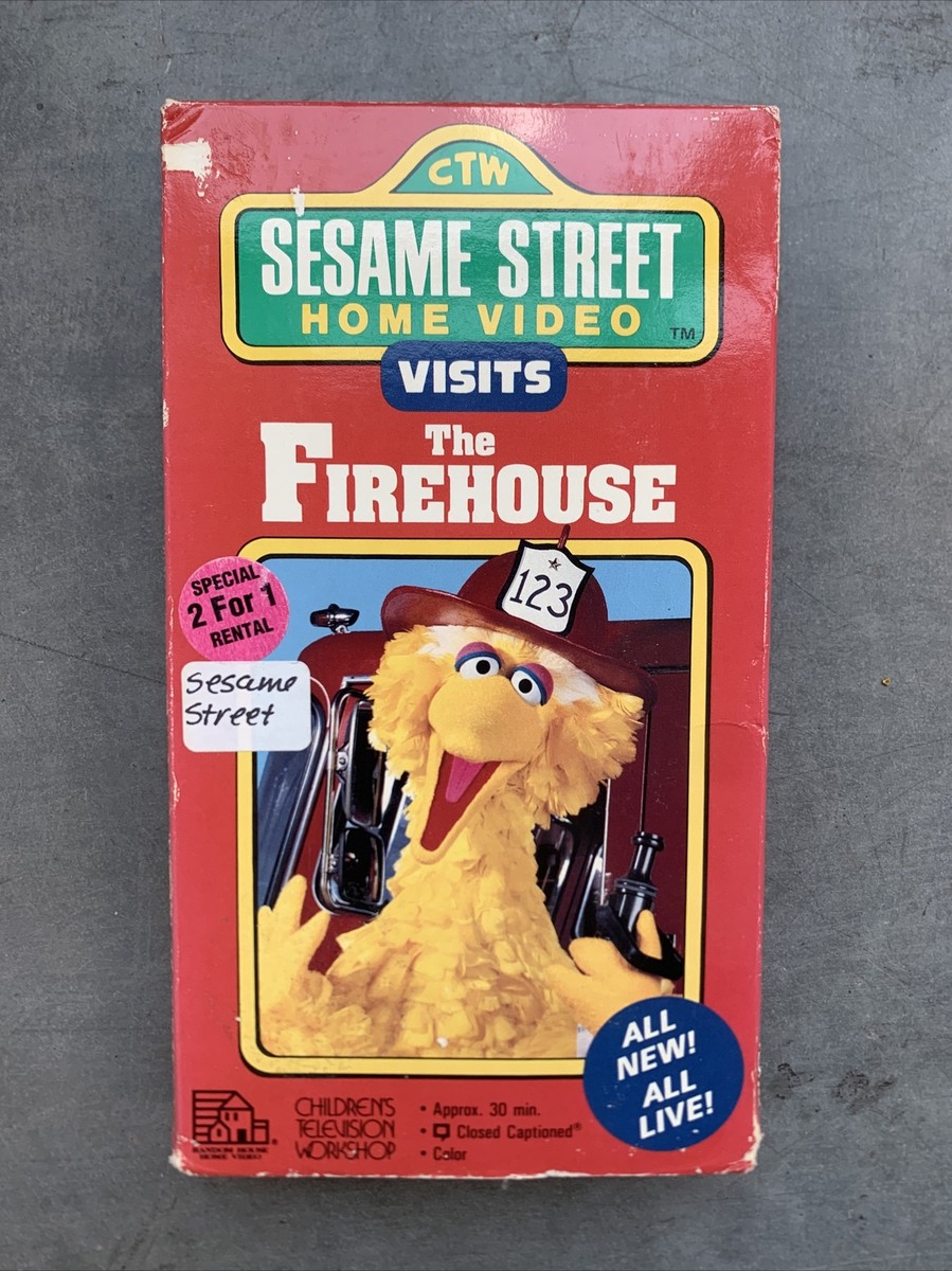 Sesame Street Home Video Visits The Firehouse VHS 1990 RARE VTG
