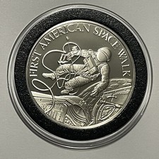 Gemini 4 First American Space Walk Proof Coin 24 Grams Sterling Silver Art Round 90.71 per troy oz