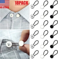 18× Metal Collar Neck Waist Extender Expander Buttons for Men Dress Shirt Pants