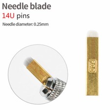 Microblading PCD 14 U Shape Needles Permanent Makeup Manual Eyebrow Tattoo Blade