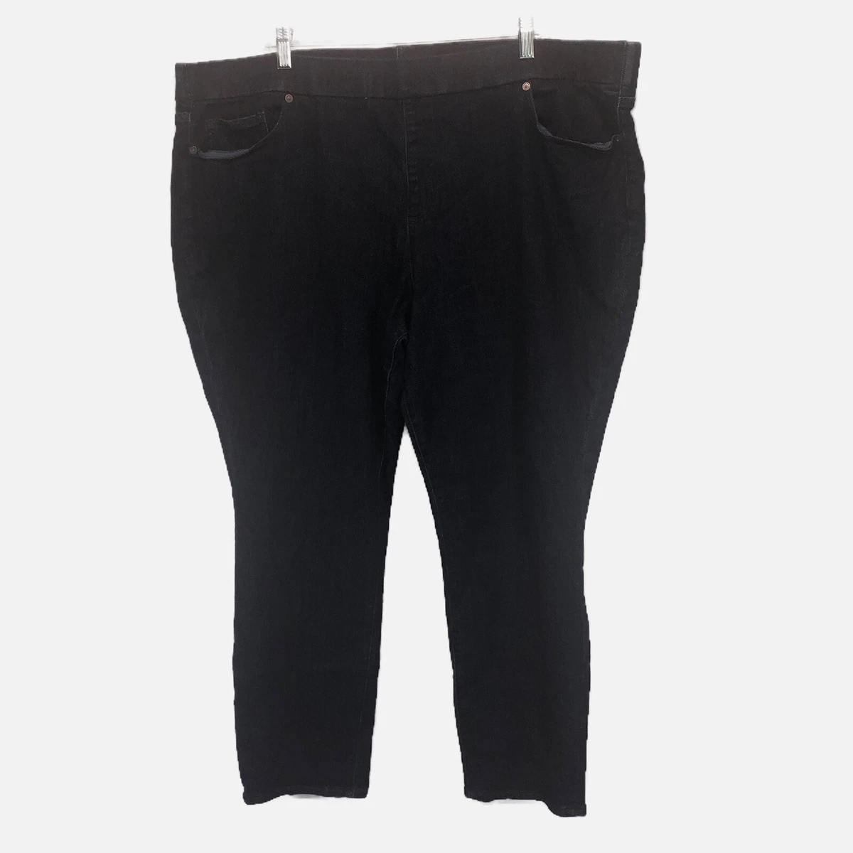 Lands End Mid Rise Pull On Skinny Jeans Size 26W Jegging Pockets Elastic Waist C