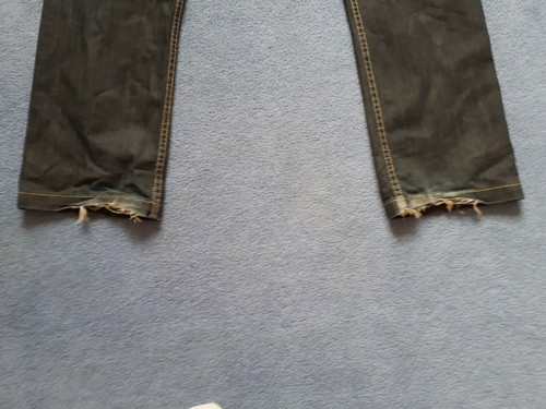 Pantalones de mezclilla para hombre Fenchurch cintura recta 32"" pierna 32"" azul oscuro/negro descoloridos - Imagen 4 de 6