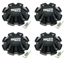 4x New Moto Metal Gloss Black Wheel Center Caps W Screws 568 Lug Mo962 Mo200
