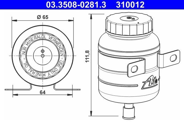 ATE AusgleichsbehäLter, BremsflüSsigkeit 03.3508-0281.3-image