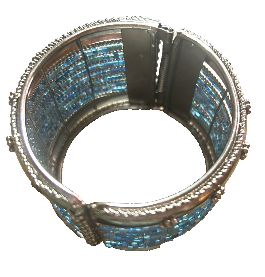 Silvertone Chunky Statement Clamp Cuff Bracelet B… - image 4