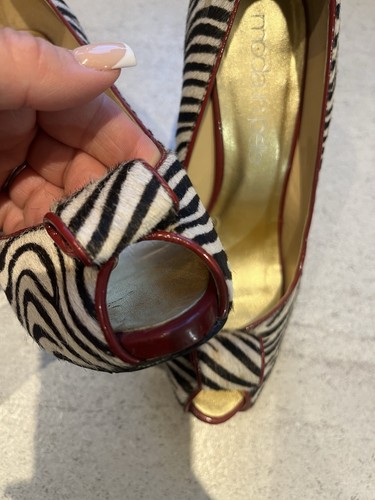 Moda in Pelle Women's Animal Print And Red Peep Toe Stiletto Shoes Size EUR 40 - Picture 11 of 13