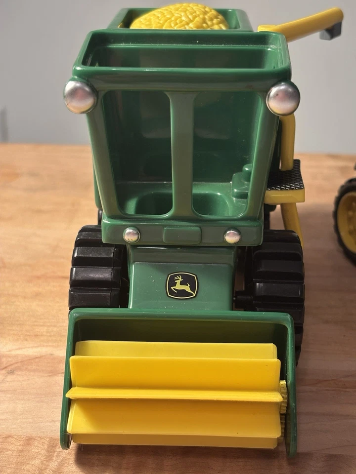 (LOT OF 2) TOMY John Deere kids toy Tractor Hay Fork & Farm Combine Harvester - Image 4 of 4