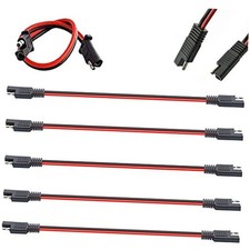 5 Pack 12" 10 Gauge 2 Pin Quick Disconnect Audiopipe Polarized Wire Harness,