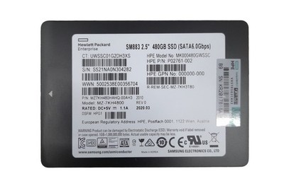 Hard Drive HP 480GB SSD SATA 6G 2.5'' MLC MU MZ7KH480HAHQ-00AH3