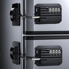 2 Pack Fridge Locks with Code for Refrigerator, Cabinets, Freezer, Drawers, W...