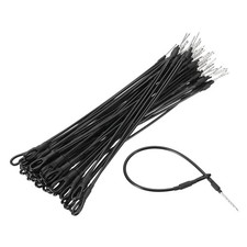 50Pcs Security Tags Lanyards Wire Loop (7", Black), Steel Wire Cable Loop