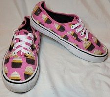 Vans Authentic Sneakers Women's Size 6 Pink Cupcake Fabric Lowtop