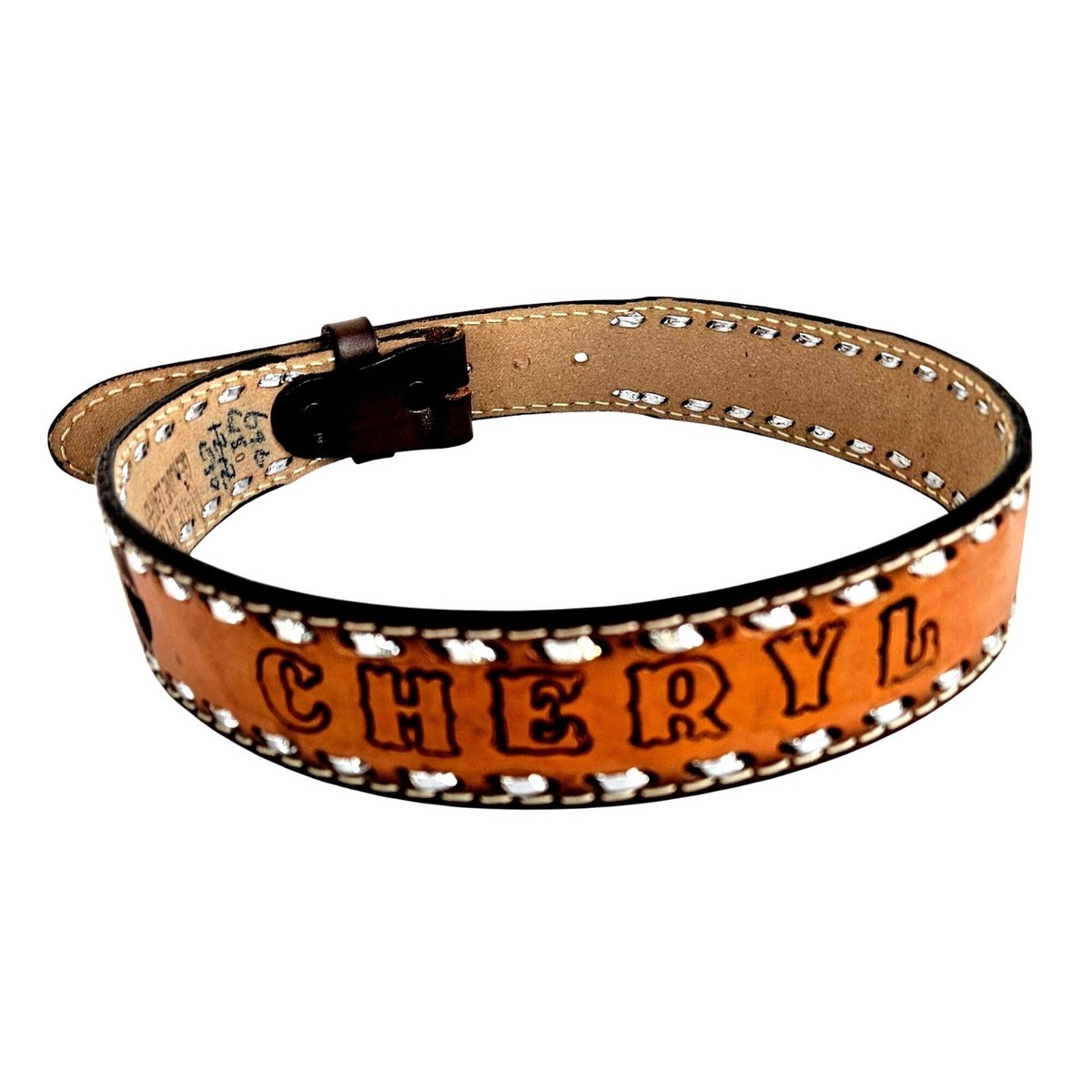 Vintage Tooled Leather Western Belt Cheryl USA 26 - 29 Waist 