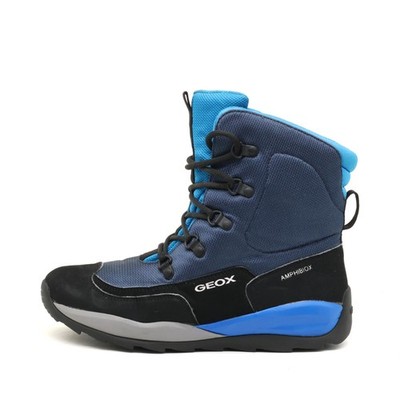 Geox Damen Amphibiox Stiefel Blau Schwarz Textil Atmungsaktiv Outdoor EU 39