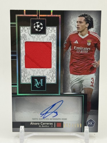 2024-25 Topps UCL Museum SL Benfica Alvaro Carreras Match Worn Patch Auto /199