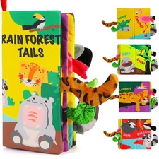 beiens Soft Toys Baby Cloth Books, Touch and Feel Crinkle Books for Babies,