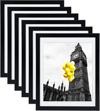 12x16 Picture Frames Set of 6 with Plexiglass, Display Pictures 11x14 with Ma...