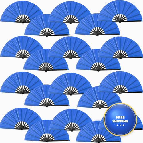 Oncpcare 20 Pcs Clack Fans Line Dancing Bulk, Foldable Black Hand Fans Dance