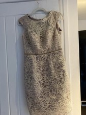 Cream Lace Dress with Pink Lining Size 8 Never Been Worn Excellent Condition