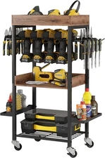 PowerTool OrganizerCart Metal Floor Standing Rolling Drill Rolling Tool Cart Box