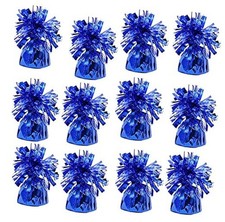 12-Count Blue Metallic Balloon Weights, Birthday Party Favors, Novelty and Gag