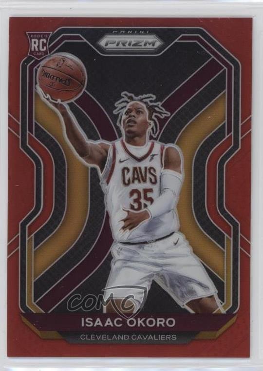 2020-21 Panini Prizm Red Prizm 123/299 Isaac Okoro #298 10ek