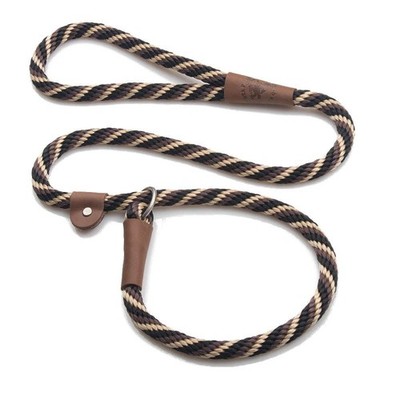 Mendota Dog Leash British Style Slip Lead, Mocha,  4 Foot, Made In USA