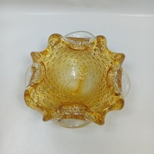 VIntage Murano Art Glass Gold Flecked Bowl